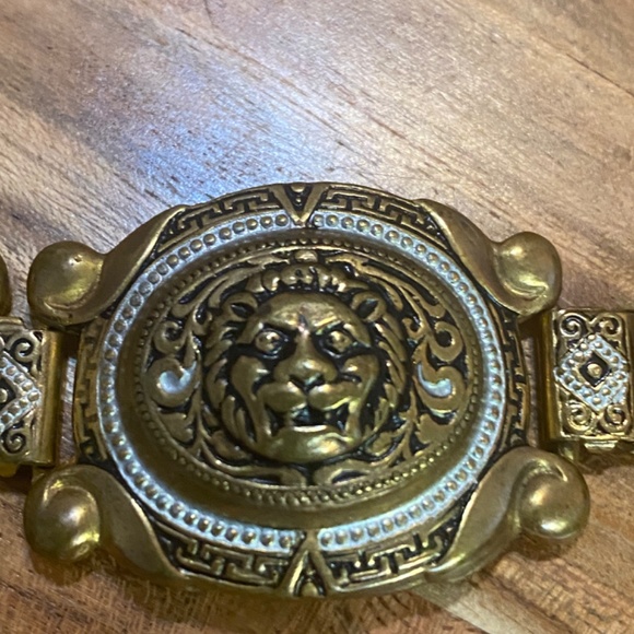 Vintage damascene Toledo ware lions head metal bracelet - Picture 11 of 16